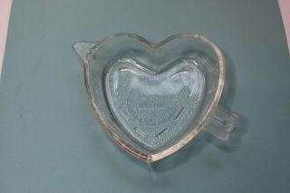 Vintage Safe - Bake Usa Clear Glass Heart Shaped Baking Dish - 5 1/4 " - As Found