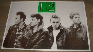 Rolled U2 Band 23 X 34 Pinup Poster Early Years B/w Photo Bono The Edge