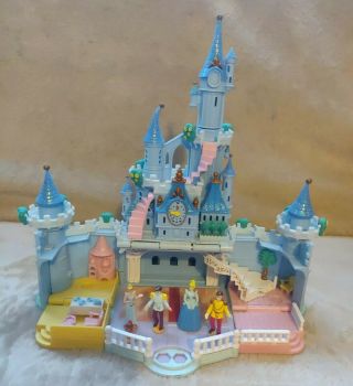 Vintage 1995 Bluebird Polly Pockets Cinderella Blue Enchanted Castle & Figurines