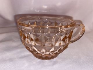Vintage Pink Depression Glass Jeanette Windsor Diamond Tea Punch Cup