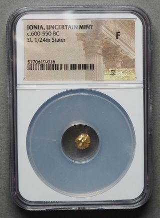 Ionia,  Uncertain.  Electrum (gold) 1/24 Stater,  Ngc F