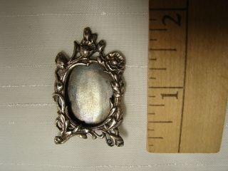Very Rare 925 Sterling Silver Dollhouse Mansion Easel Miniature Picture Frame