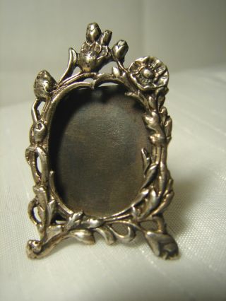 Very Rare 925 Sterling Silver Dollhouse Mansion Easel MINIATURE PICTURE FRAME 3