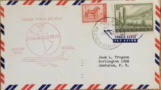 A) 1958,  Argentina,  Horse,  From Buenos Aires To United States,  Airmail,  Panagra,