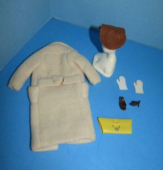 Vintage 1960 ' s Mattel Barbie Doll Peachy Fleecy Outfit 915 HARD TO FIND GLOVES 2
