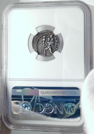JULIUS CAESAR 48BC Ancient Silver Roman Coin VENUS TROY Rome HERO NGC i81522 4