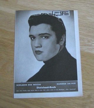 Song Brochure from ' Funk und Film ' 1959 Cover ELVIS PRESLEY Sheet Music 3