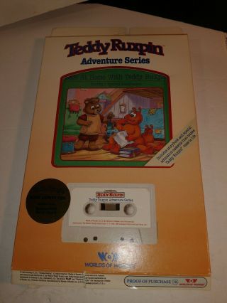 Vintage Teddy Ruxpin Safe At Home With Teddy,  Book & Cassette