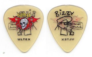 Sum 41 Bizzy D Deryck Whibley Clear Yellow Guitar Pick - 2012 Tour