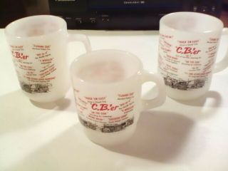 3 Fire King Coffee Mug Cup Cb 
