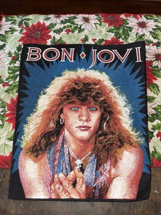 Vintage Jon Bon Jovi 80s Back Patch Heavy Metal 14x12