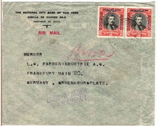 1931 Chile Airmail Cover To Germany - Santiago - Panagra - With 2 Stamps