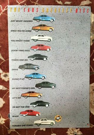 The Cars Greatest Hits Rare Promotional Poster Ric Ocasek