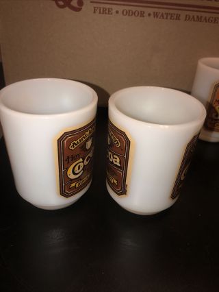 2 Vintage Aunt Jenny’s Cocoa Mug Oven Proof Made In USA Milk Glass 2