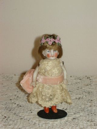 Antique All Bisque 4 1/2 " German Doll