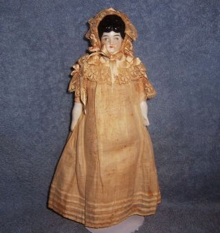Antique Vintage German Porcelain China Head Doll House Dollhouse Doll 2