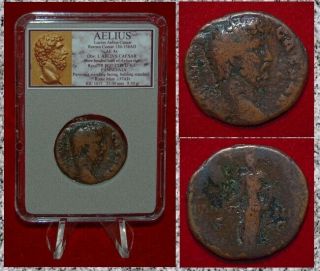Ancient Roman Empire Coin Aelius Pannonia On Reverse Bronze As