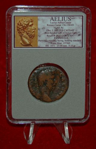 Ancient Roman Empire Coin AELIUS Pannonia On Reverse Bronze As 2
