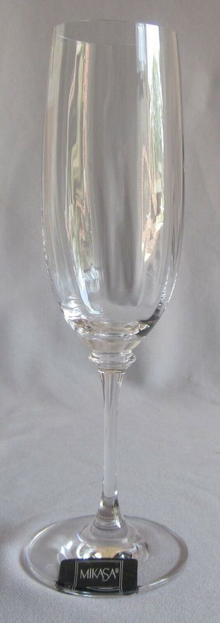 Fluted Champagne Goblet Glass Mikasa Crystal Stephanie Pattern With Sticker