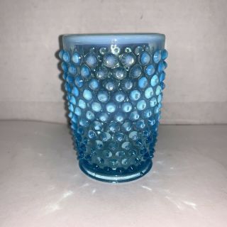 Vintage Fenton Blue Opalescent Hobnail Glass 3 1/2”