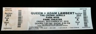 Queen,  Adam Lambert Crown Jewels Las Vegas Residency Concert Ticket 1 Brian May