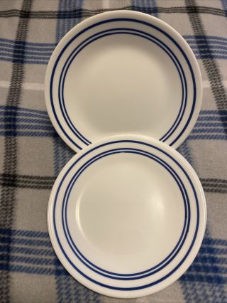 Corelle Dishes Classic Cafe Blue Set Of 3,  6 3/4” Bread & Butter,  Dessert Plates