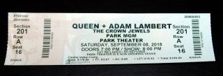 Queen,  Adam Lambert Crown Jewels Las Vegas Residency Concert Ticket 3 Brian May