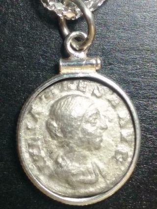 Julia Maesa Ar Silver Denarius Authentic Ancient Roman Coin Sterling Necklace