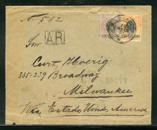 Brazil 1897 Registered Cover To Milwaukee Wisconsin