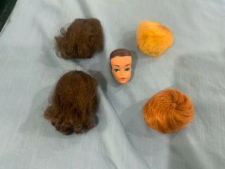 Vintage Barbie Fashion Queen Head And 4 Wigs - Blonde,  Copper,  2 Brunette