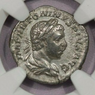 218 - 222 Ad Ar Denarius Roman Empire Ngc Ch Vf Elagabalus
