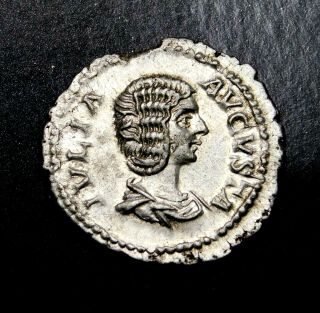 Julia Domna.  Exquisite Denarius.  Mother Of Caracalla & Geta.  Roman Silver Coin.