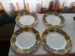 Corelle Tuscan Vine Vintage Retired Design Set Of 4 Dinner Plates 10.  25 Inch