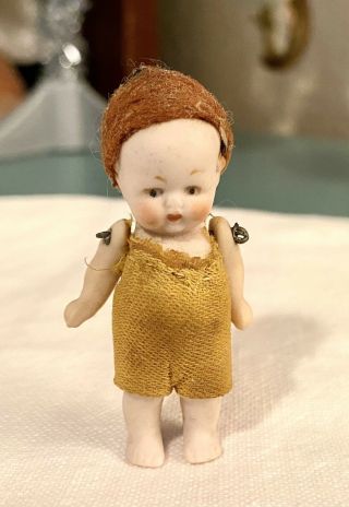 Antique German Hertwig Miniature Bisque Porcelain Doll Dollhouse