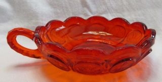 Fostoria Coin Glass Ruby Red Handled Nappy Bowl