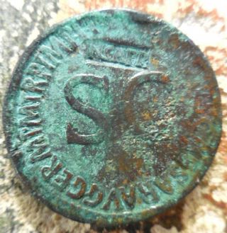 Heavy 28 G Sestertius Agrippina,  " Ncapr  Nero Claudius Augustus Populo Romano "
