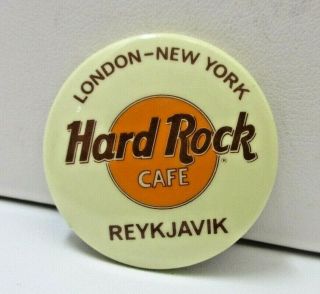 Hard Rock Cafe Reykjavik Button Pin Pinback Iceland Classic Logo