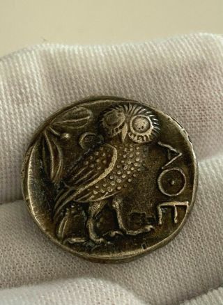 Ancient Greek Tetradrachm Athens/owl 8,  45g 25mm Attica