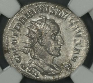 Roman Empire Trajan Decius Ad 249 - 251 Ar Double - Denarius Ngc Au Silver