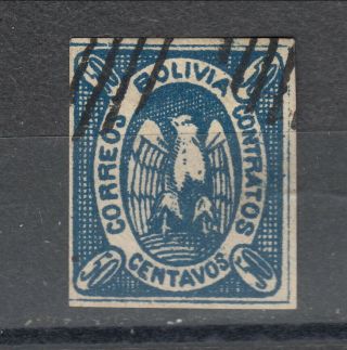 Bolivia 1867 50c Blue,  (6 - 160) ^