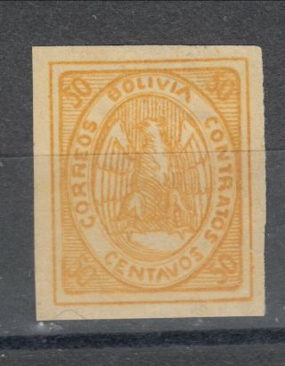 Bolivia 1867 50c Yellow Mh (6 - 159) ^
