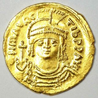 Ancient Byzantine Maurice Tiberius Av Solidus Gold Coin 582 - 602 Ad - Ms (unc)