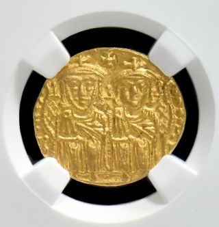 Byzantine Empire,  Leo Iv & Constantine Vi,  Av Gold Solidus Ngc Ch Xf