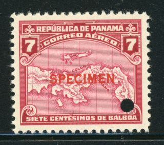 Panama Abnco Specimen Selections: Scott C6b 7c Carmine Plane & Map $$$