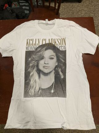Kelly Clarkson 2014 Official Meaning Of Life Tour T - Shirt In White Size Large