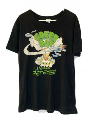Green Day Welcome To Paradise Band Tee Size Large