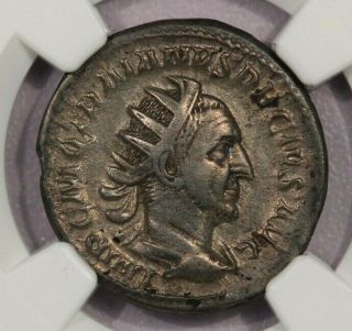249 - 251 Ad Roman Empire Trajan Decius Ar Double - Denarius Ngc Ch Vf B - 9