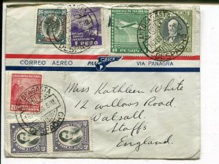 Chile Panagra Air Mail Cover To England 1936