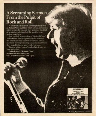 1978 Judas Priest " Stained Glass " Album Promo Ad