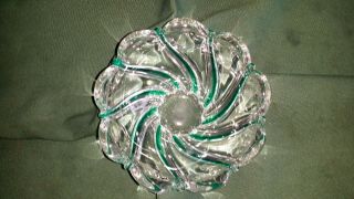 Mikasa Peppermint Green 5 - 1/2 " Crystal Bowl Hand Painted Detail,  Boxed